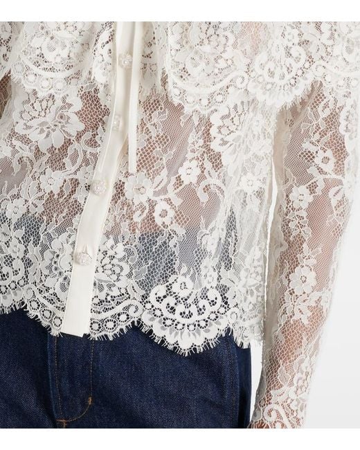Self-Portrait White Cardigan Aus Spitze
