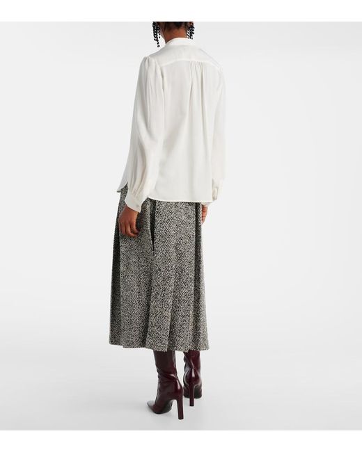Max Mara White Melania Silk Blouse