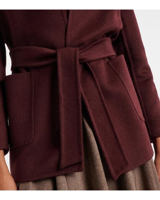 Max Mara Purple Harold Camel Hair Wrap Coat
