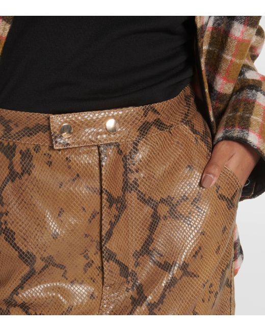 Dorothee Schumacher Brown Urban Jungle Snake-effect Leather Midi Skirt