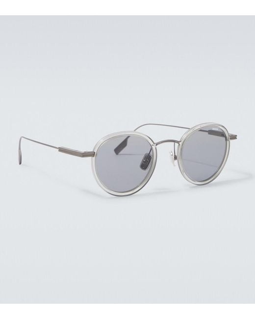 Zegna Metallic Round Sunglasses for men