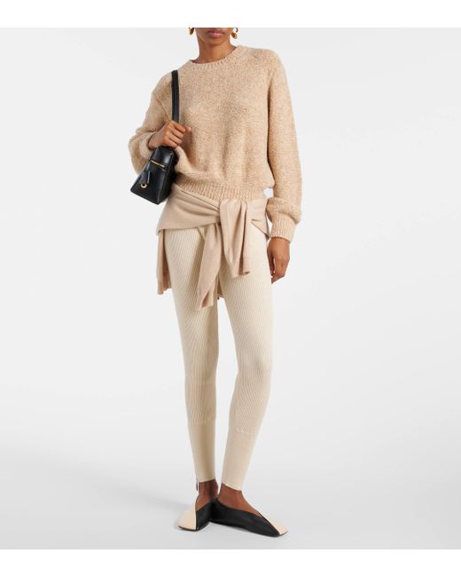 Loro Piana Natural Cashmere And Silk-blend leggings