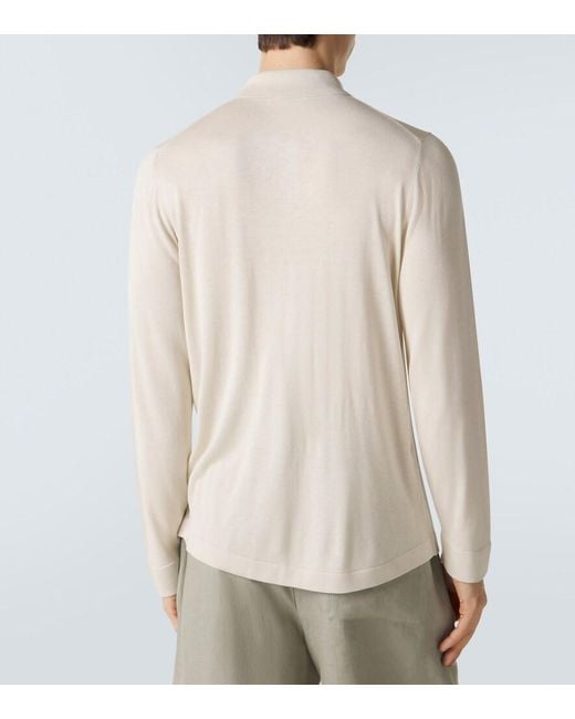 Lardini Natural Silk Polo Shirt for men