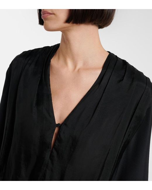 Victoria Beckham Black Silk Crepe De Chine Blouse