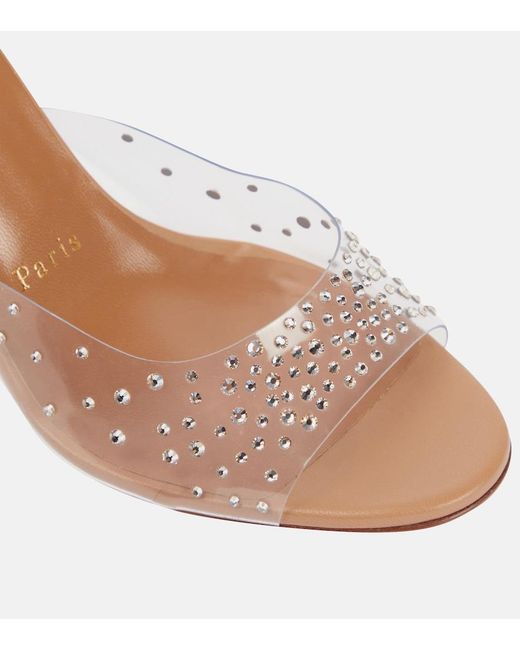 Christian Louboutin Multicolor Nudes Degramule Embellished Mules