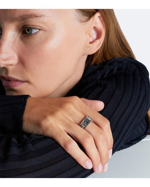 Gucci Metallic 9mm Dicker Ring "gg Marmont"