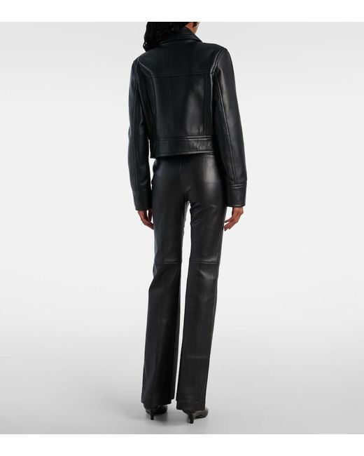 Joseph Black Caron Cropped Leather Jacket