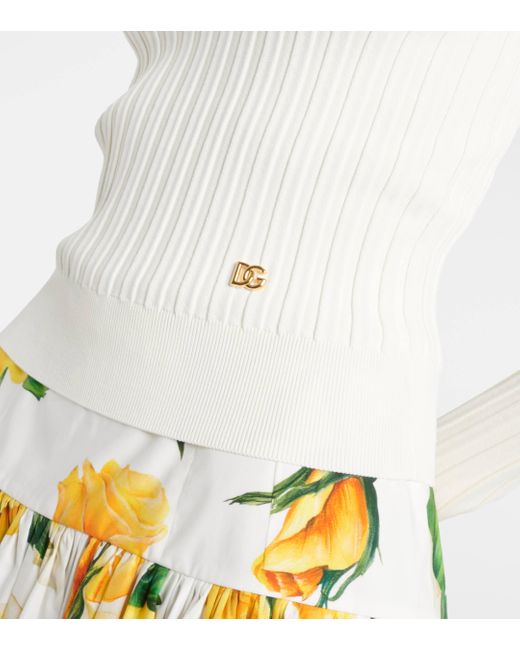 Dolce & Gabbana White Long-sleeved Polo Shirt