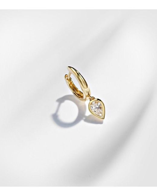 SHAY Metallic 18Kt Single Huggie With Diamonds