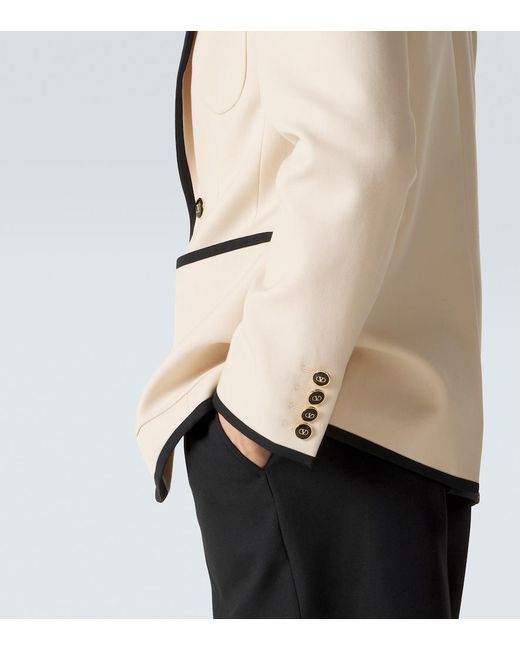 Valentino Natural Virgin Wool Gabardine Blazer for men