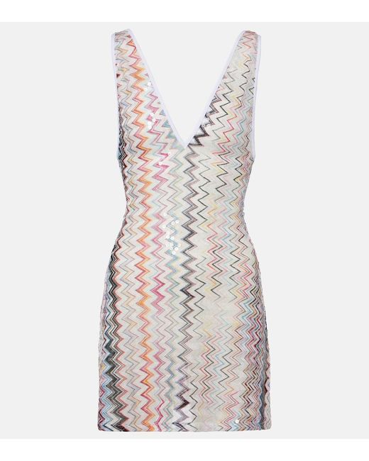 Copricostume A Zig-Zag Con Paillettes di Missoni in Multicolor