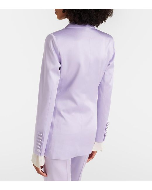 Nina Ricci Purple Crepe Satin Blazer