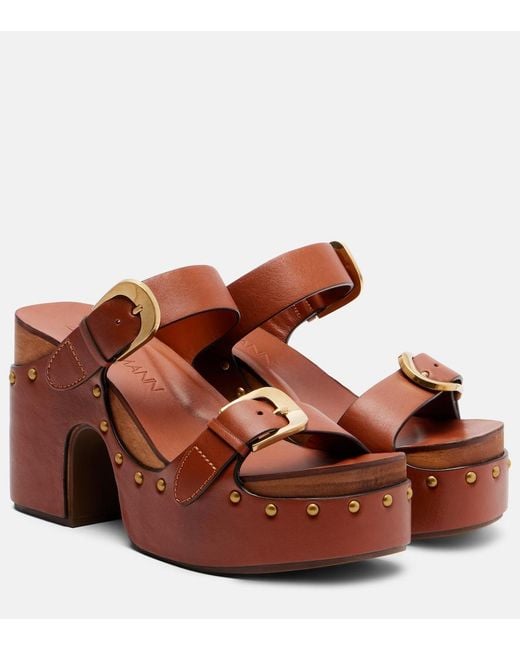 Zimmermann Brown Alight Studded Leather Platform Sandals