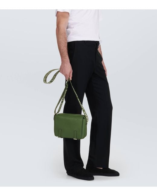 Loewe Green Xs Leather Messenger Bag for men