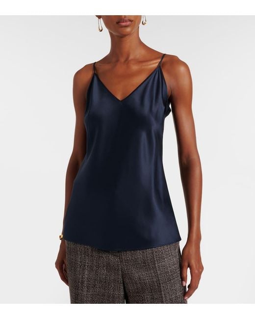 Joseph Blue Clea Silk Satin Camisole