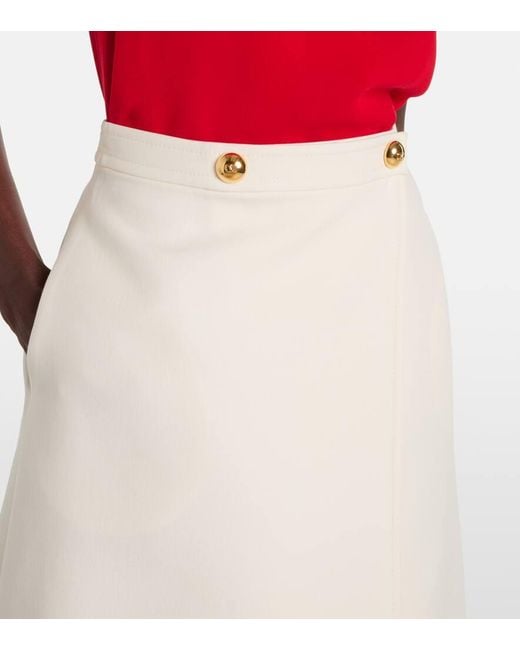 Valentino White Midirock Aus Crepe Couture