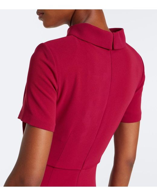 Roland Mouret Red Cady Midi Dress