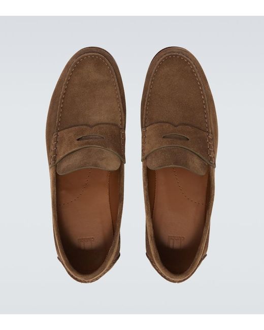 Dunhill Loafers Heddon Flex Aus Veloursleder in Brown für Herren