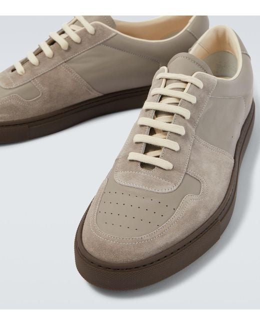 Common Projects Gray Achilles Leather And Suede Sneakers for men