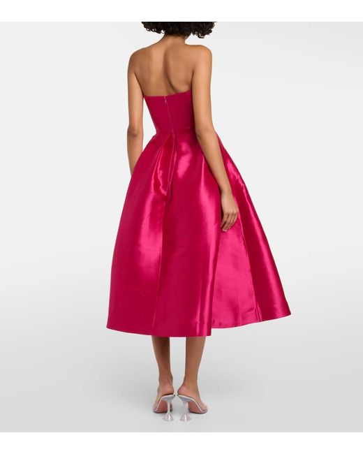 Alex Perry Red Strapless Midi Dress