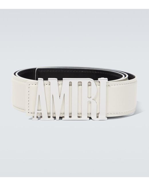 Amiri Metallic Logo Leather Belt for men