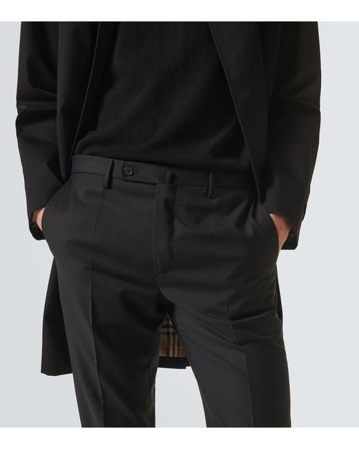 Slowear Black Wool Straight Pants for men