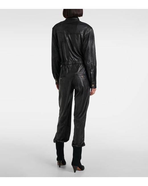 Isabel Marant Black Jumpsuit Aus Lederimitat