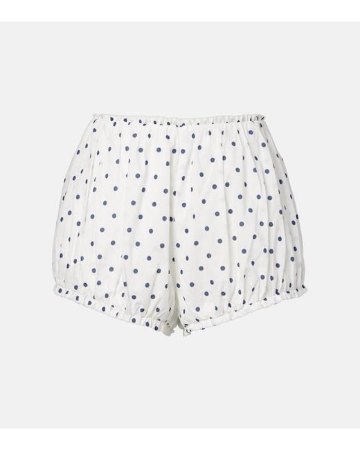 Posse White Edie Polka-Dot Shorts