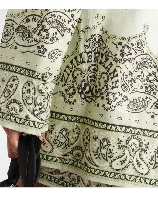 Blazer Matchmaker De Lino Estampado Zimmermann de color Green
