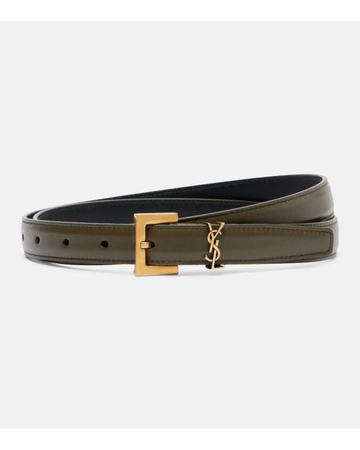 Cinturon Cassandre De Piel Saint Laurent de color Green