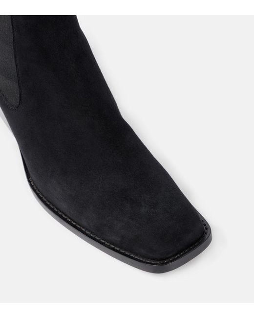 Khaite Black Austin 60 Suede Ankle Boots