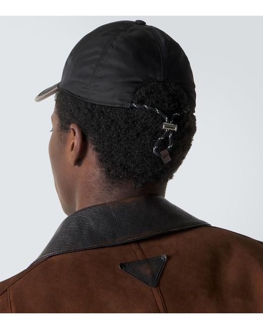 Prada Black Speedrock Re-Nylon Baseball Cap for men