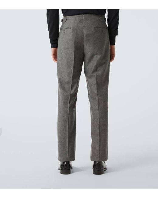 Ralph Lauren Gerade Hose Aus Wollflanell in Gray für Herren