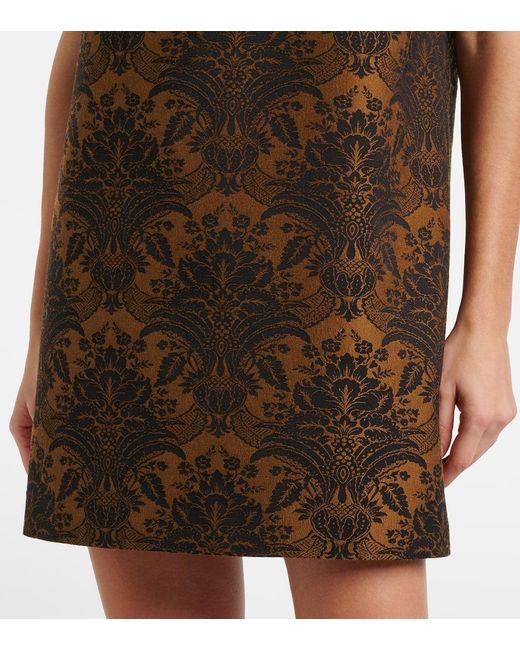 Max Mara Brown Romania Jacquard Wool-Blend Minidress