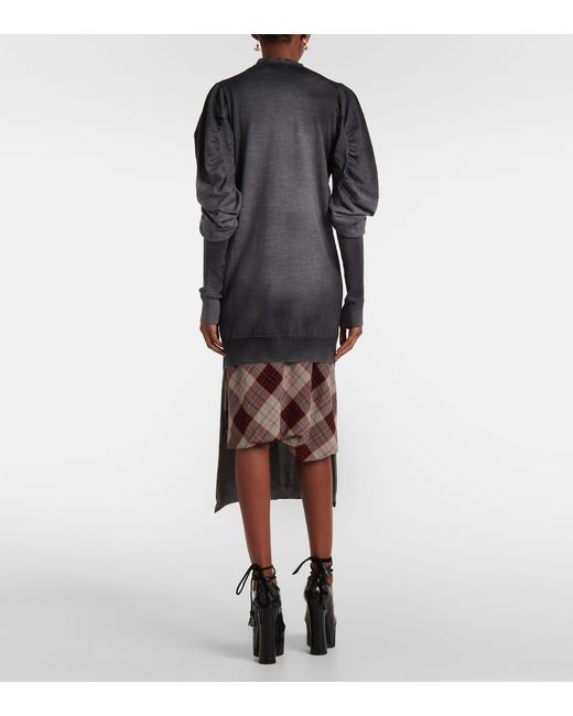 Vestido Fruncido Orb De Lana Vivienne Westwood de color Gray