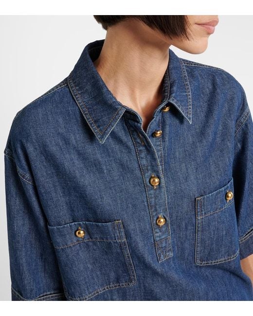 Valentino Blue Denim Shirt Dress