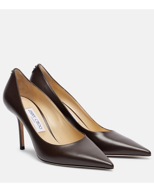 Jimmy Choo Brown Love 85 Leather Pumps
