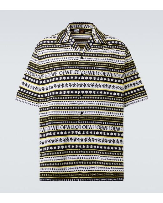 Loewe Black Paula's Ibiza Cotton Bowling Shirt for men