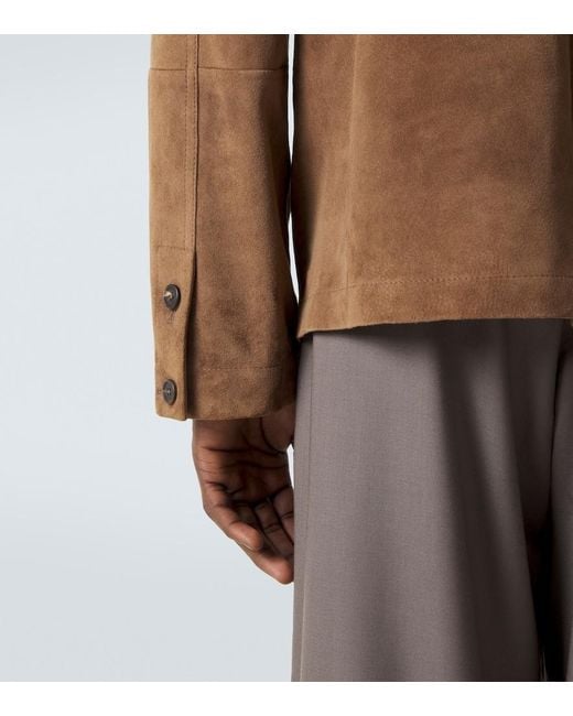The Row Brown Ulrich Paneled Suede Jacket for men