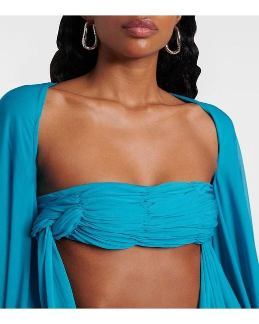 Christopher Esber Gyre Suspended Stream Draped Maxi Dress in Blue | Lyst