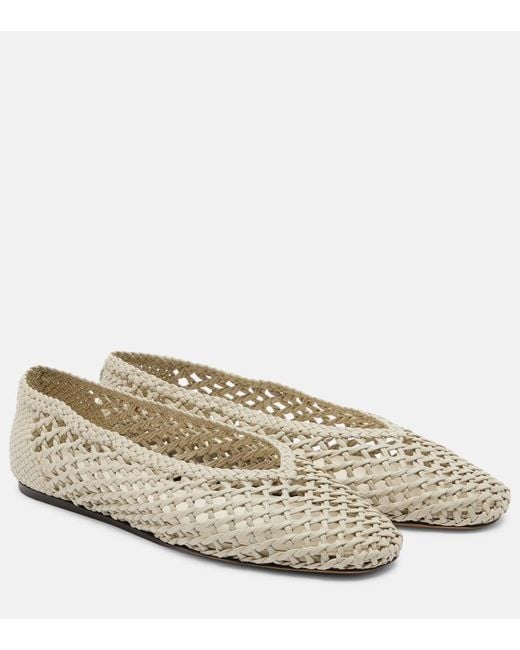 Le Monde Beryl Natural Regency Woven Leather Ballet Flats