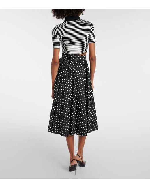 Dolce & Gabbana Black Cropped Wool Polo Shirt