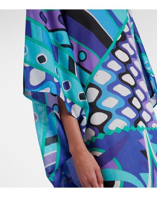 Emilio Pucci Blue Vivara Cotton Kaftan