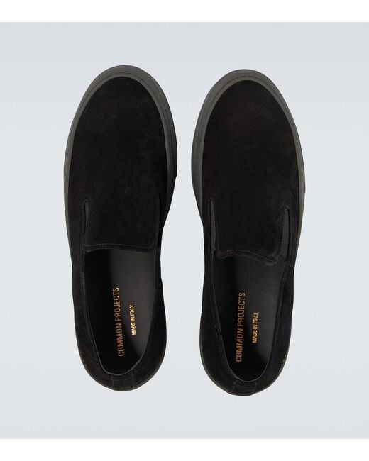 Common Projects Black Suede Slip-On Sneakers for men