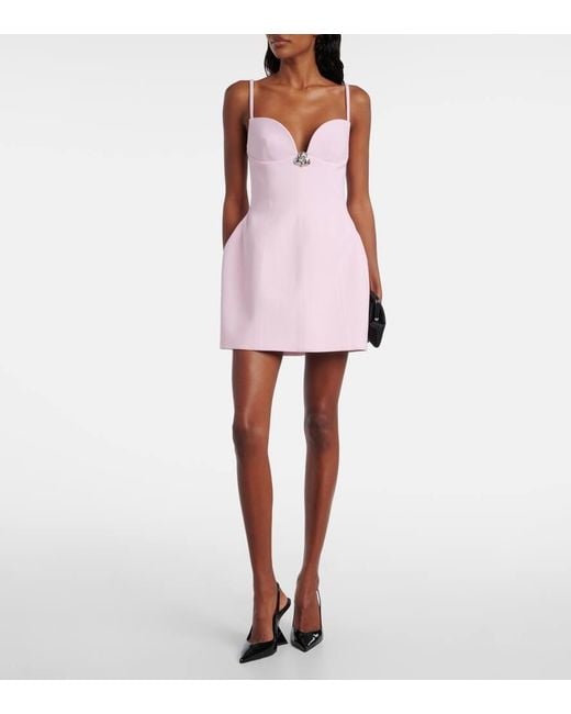 Blumarine Pink Embellished Crepe Minidress