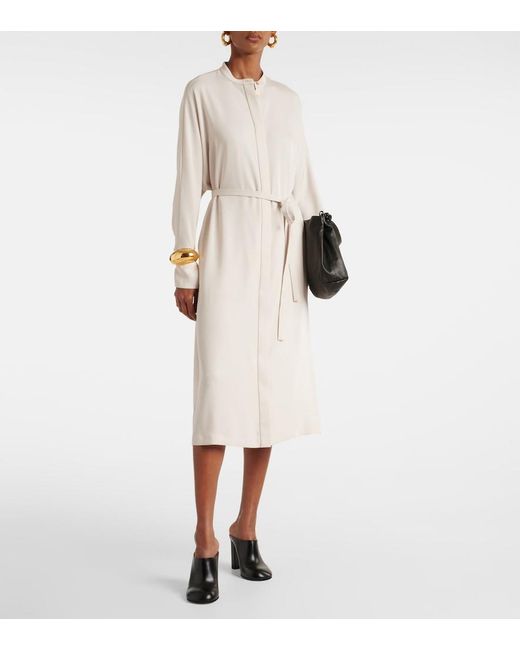 Joseph Natural Dada Belted Cady Midi Dress
