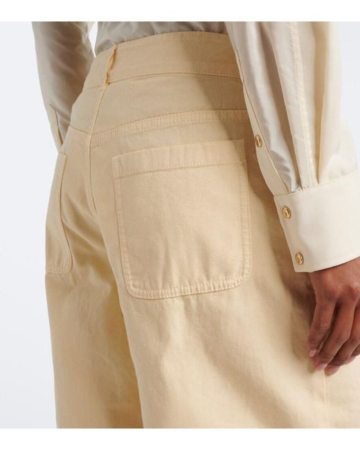 Moncler Natural Cotton Wide-Leg Pants