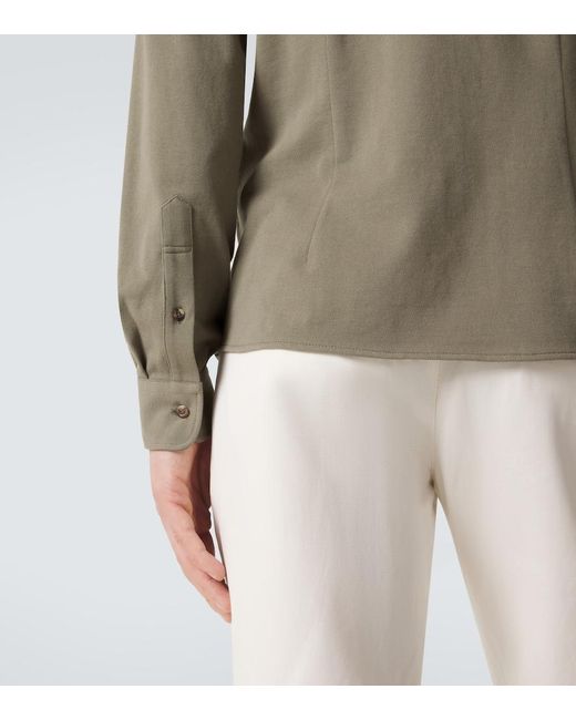 Brunello Cucinelli Green Cotton Overshirt for men
