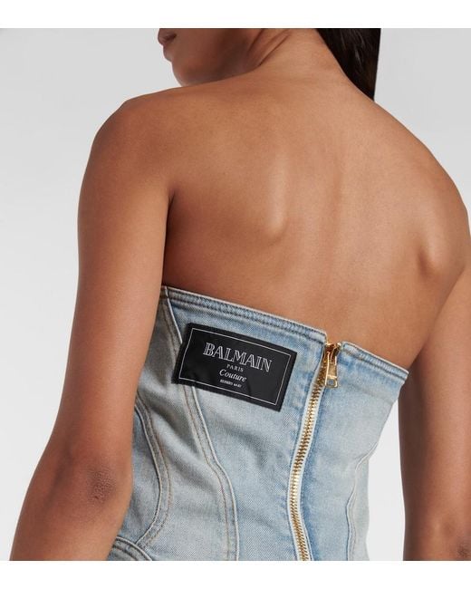 Balmain Blue Short Denim Dress