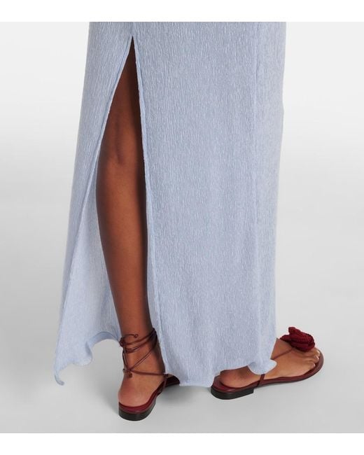 Magda Butrym Blue Floral-Applique Maxi Dress